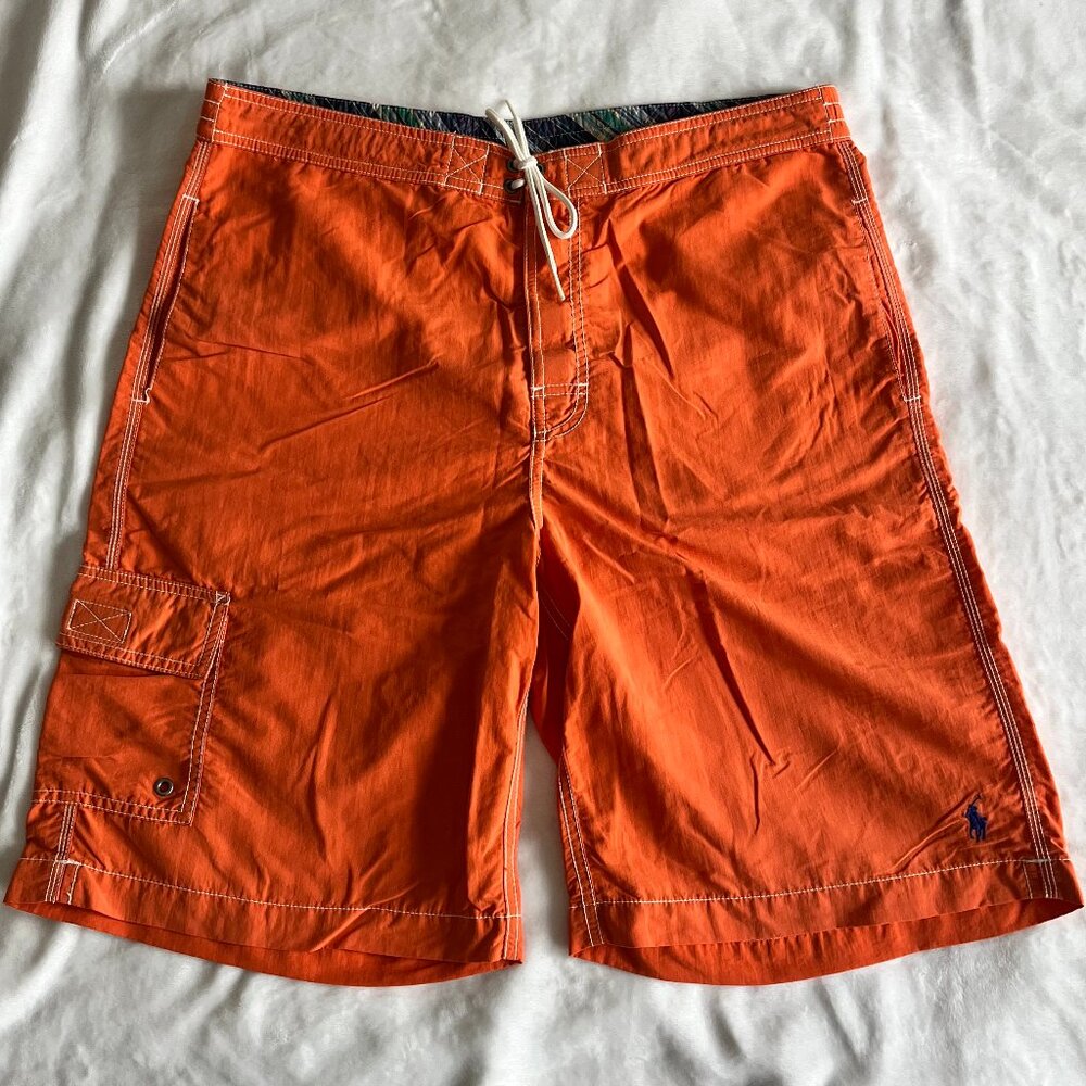 Polo by Ralph Lauren‎ Vintage Orange Kailua Swim Trunks Men's Size Medium